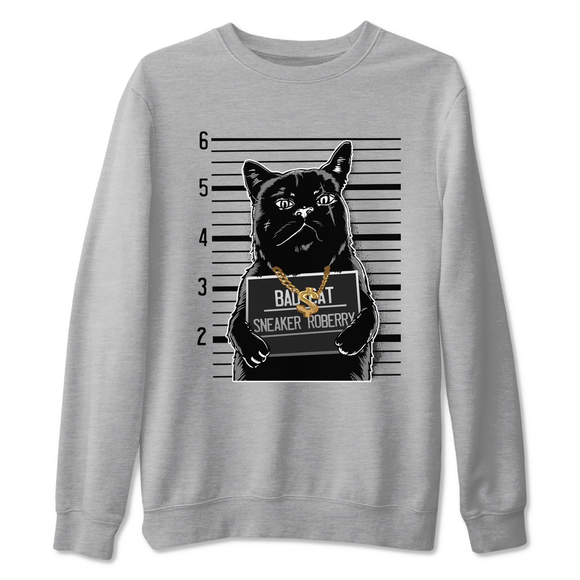 4s Black Cat shirts to match jordans Bad Cat sneaker match tees Air Jordan 4 Black Cat match shoes to clothes SNRT Sneaker Tees unisex cotton Heather Grey 2 shirts