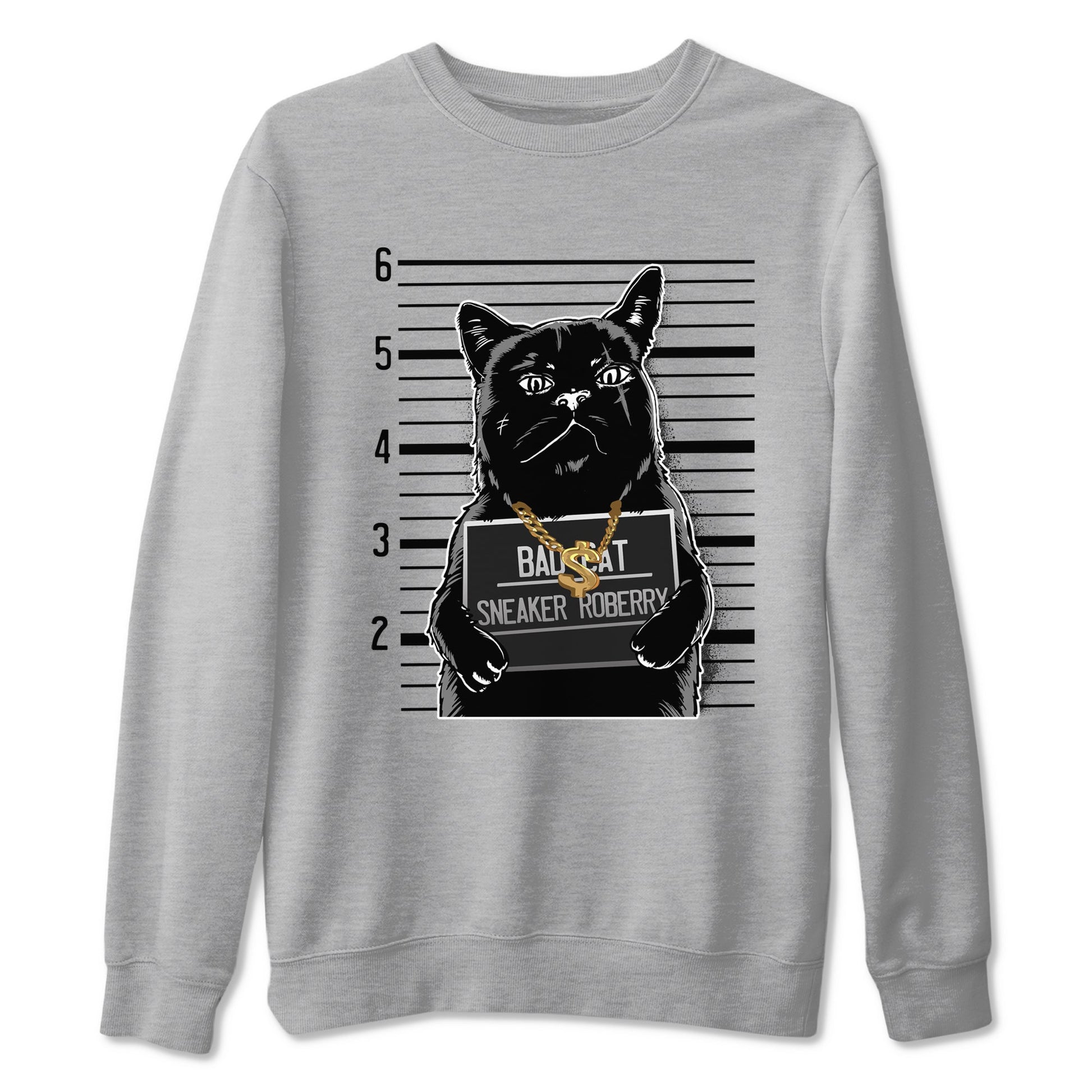 4s Black Cat shirts to match jordans Bad Cat sneaker match tees Air Jordan 4 Black Cat match shoes to clothes SNRT Sneaker Tees unisex cotton Heather Grey 2 shirts