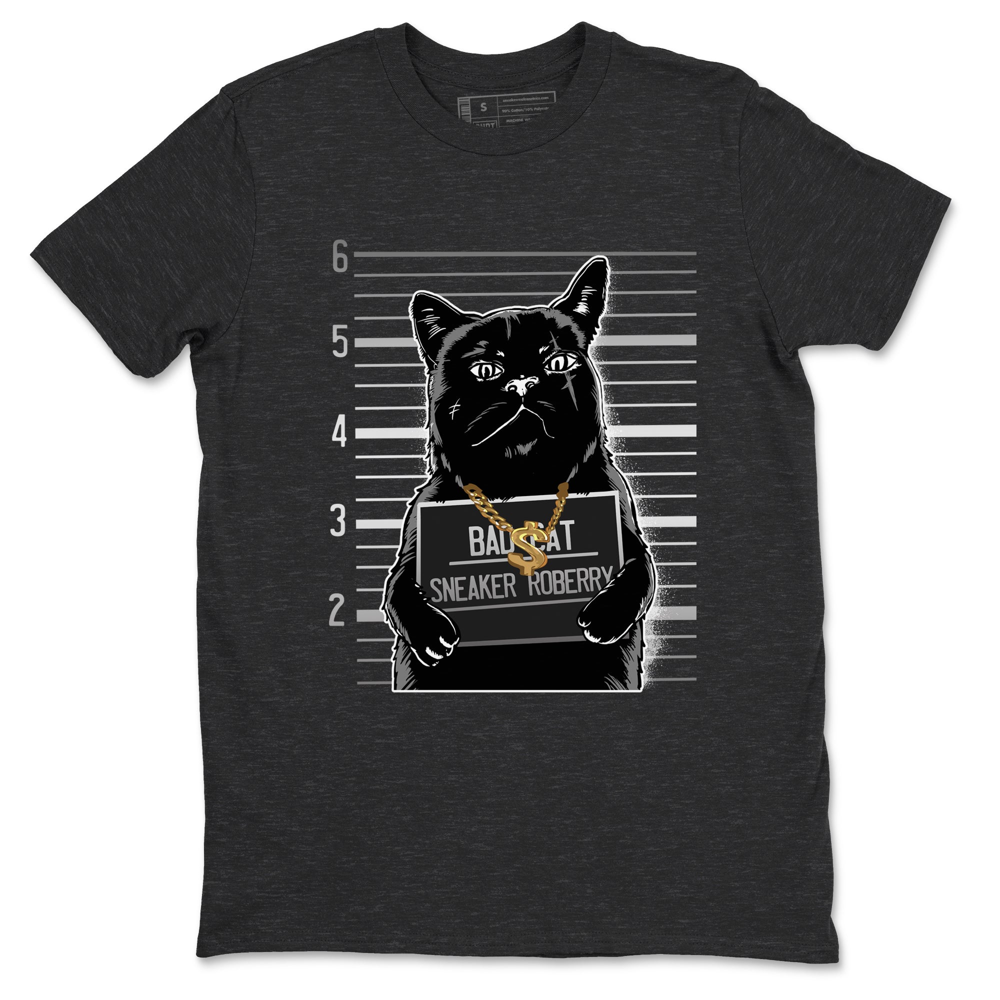 4s Black Cat shirts to match jordans Bad Cat sneaker match tees Air Jordan 4 Black Cat match shoes to clothes SNRT Sneaker Tees unisex cotton Charcoal Heather 2 shirts