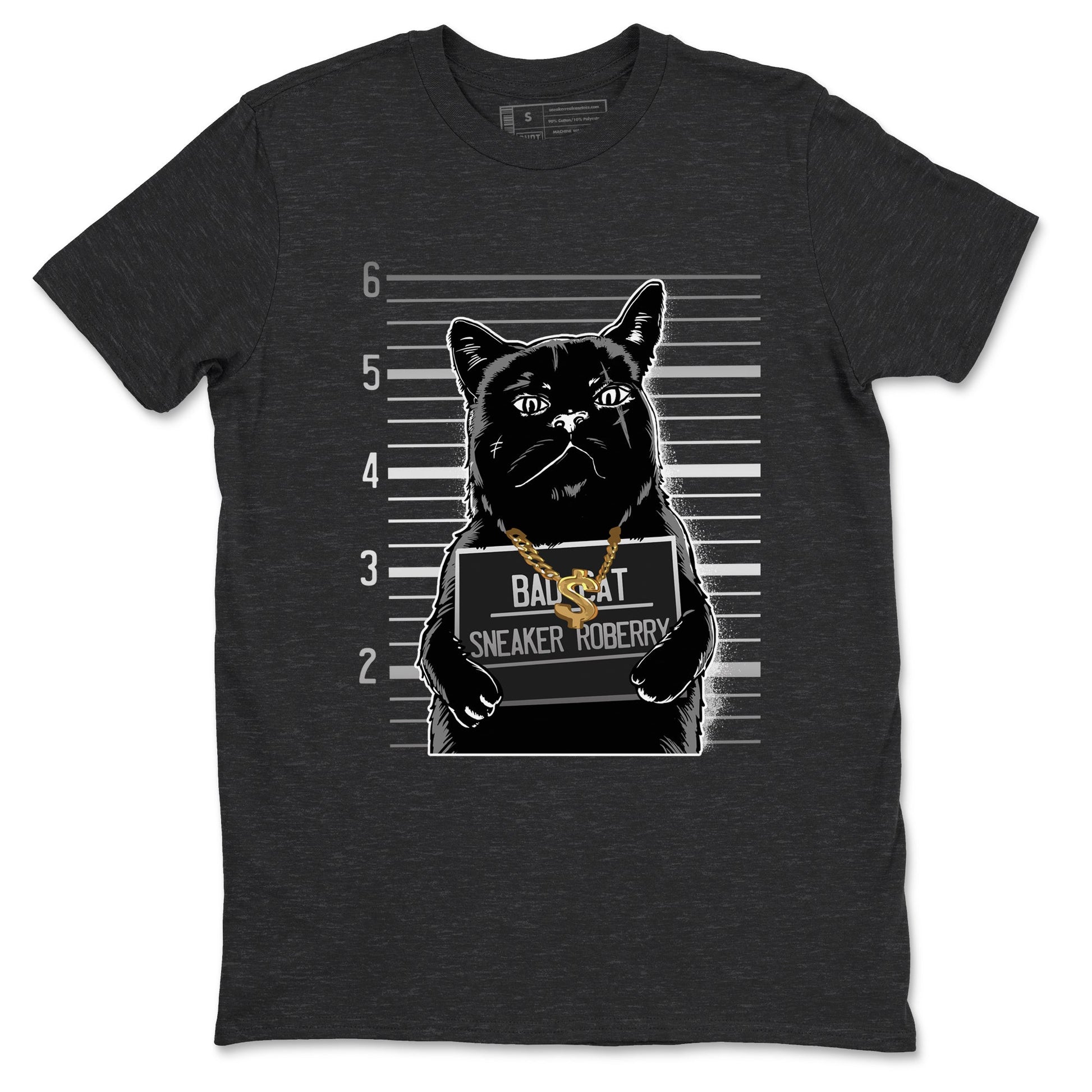 4s Black Cat shirts to match jordans Bad Cat sneaker match tees Air Jordan 4 Black Cat match shoes to clothes SNRT Sneaker Tees unisex cotton Charcoal Heather 2 shirts