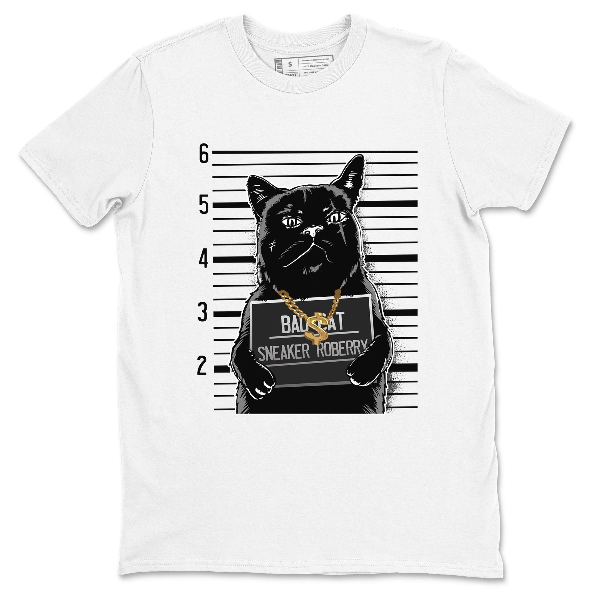 4s Black Cat shirts to match jordans Bad Cat sneaker match tees Air Jordan 4 Black Cat match shoes to clothes SNRT Sneaker Tees unisex cotton White 2 shirts