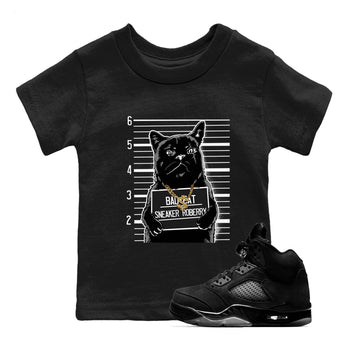 5s Black Cat shirts to match jordans Bad Cat sneaker match tees Air Jordan 5 Black Cat match shoes to clothes SNRT Sneaker Tees Youth Baby Black 1 tee