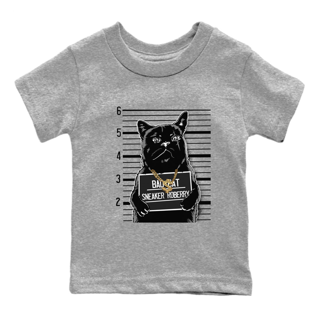 5s Black Cat shirts to match jordans Bad Cat sneaker match tees Air Jordan 5 Black Cat match shoes to clothes SNRT Sneaker Tees Youth Baby Heather Grey 2 tee