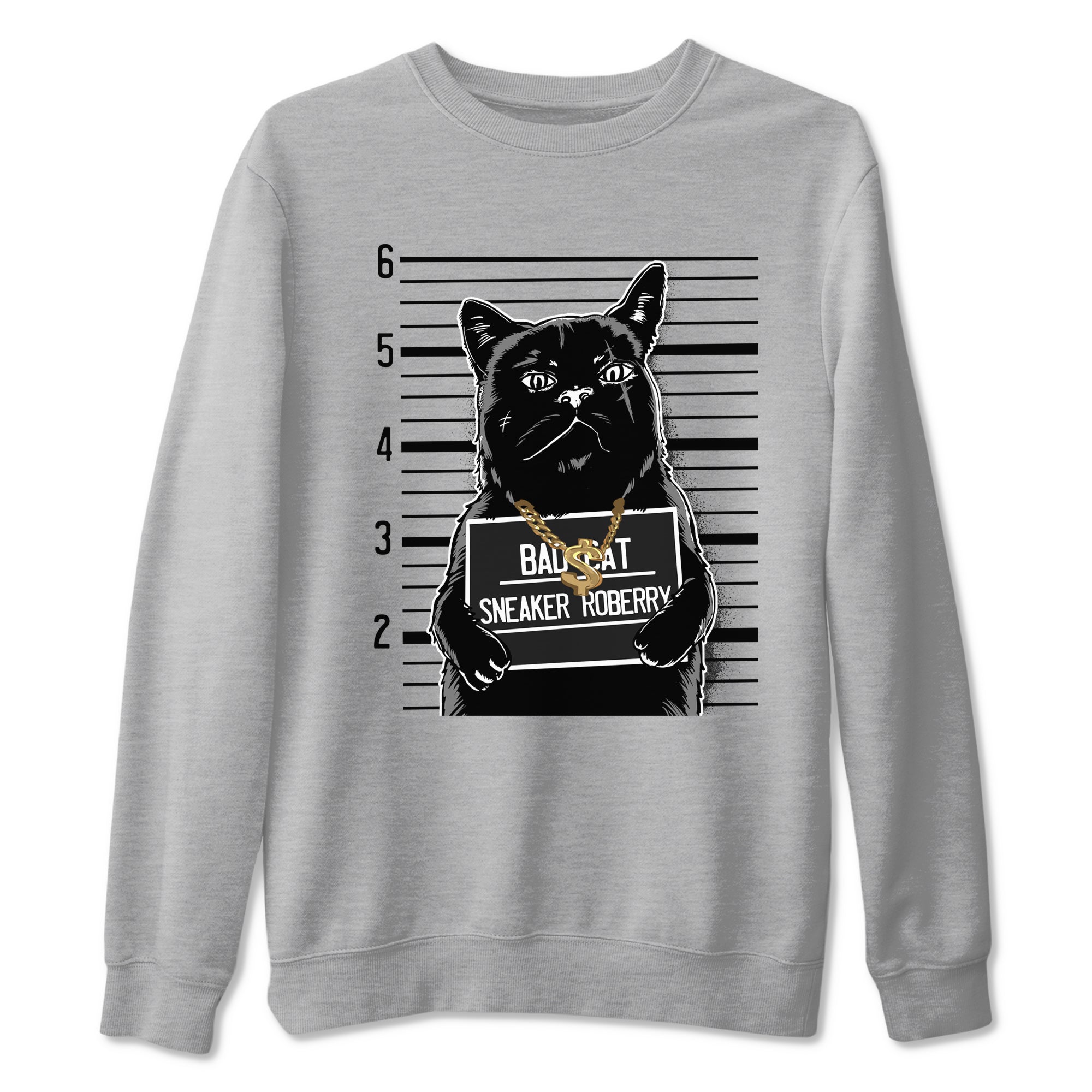 5s Black Cat shirts to match jordans Bad Cat sneaker match tees Air Jordan 5 Black Cat match shoes to clothes SNRT Sneaker Tees unisex cotton Heather Grey 2 shirts