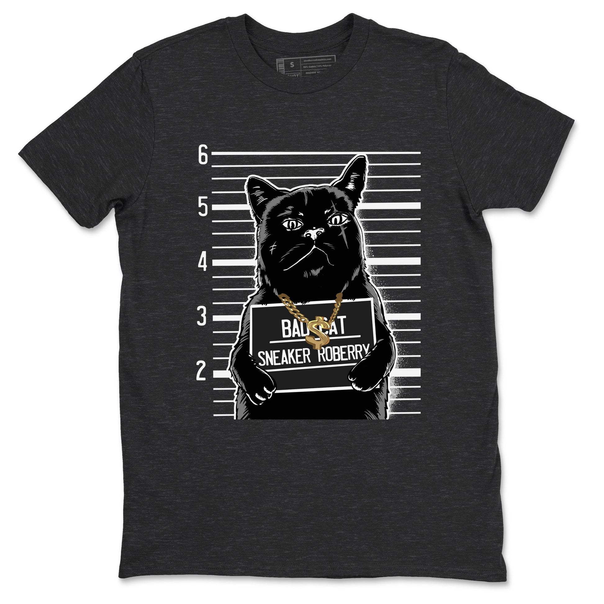 5s Black Cat shirts to match jordans Bad Cat sneaker match tees Air Jordan 5 Black Cat match shoes to clothes SNRT Sneaker Tees unisex cotton Charcoal Heather 2 shirts