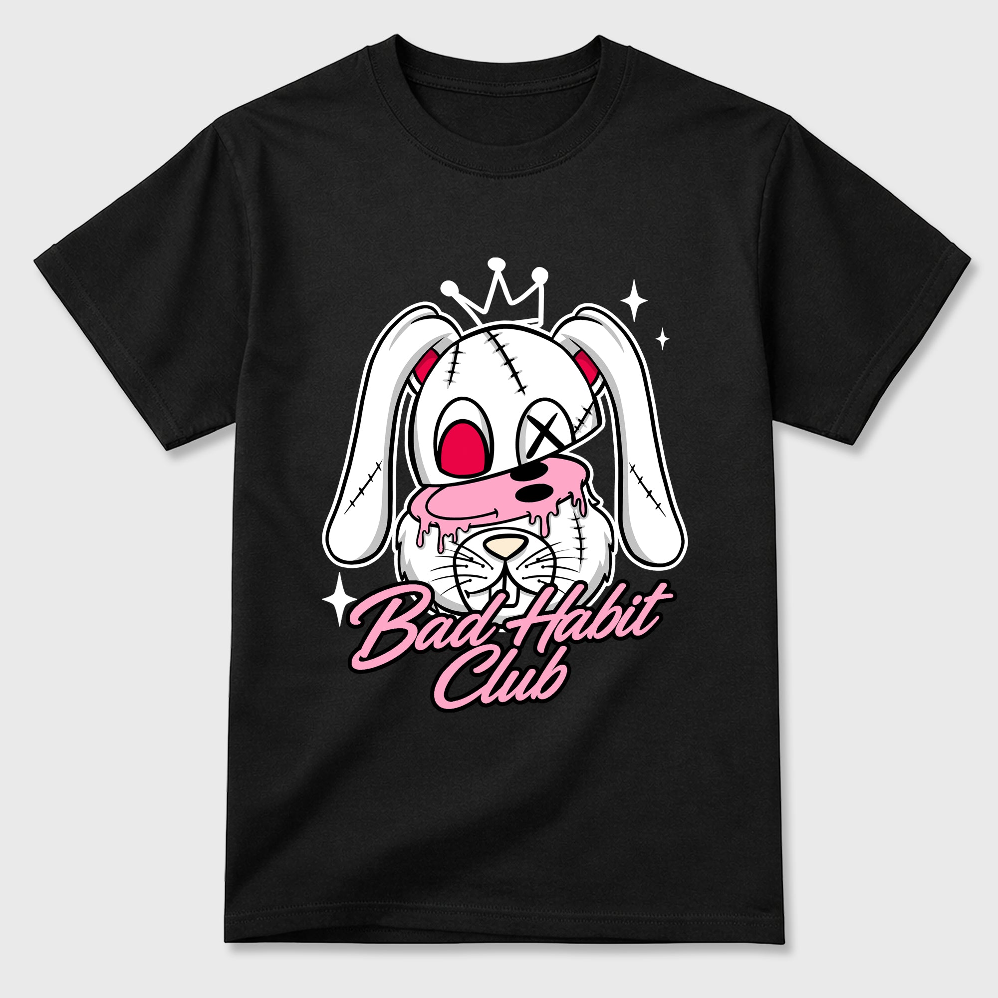 Perfect Sneakerhead Fashion Outfits – Sneaker Tees To Match Air Jordan 1 Low OG x Travis Scott Tropical Pink Shoes – Bad Habit Club Graphic Tee Black 2
