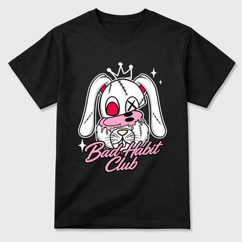 Perfect Sneakerhead Fashion Outfits – Sneaker Tees To Match Air Jordan 1 Low OG x Travis Scott Tropical Pink Shoes – Bad Habit Club Graphic Tee Black 2