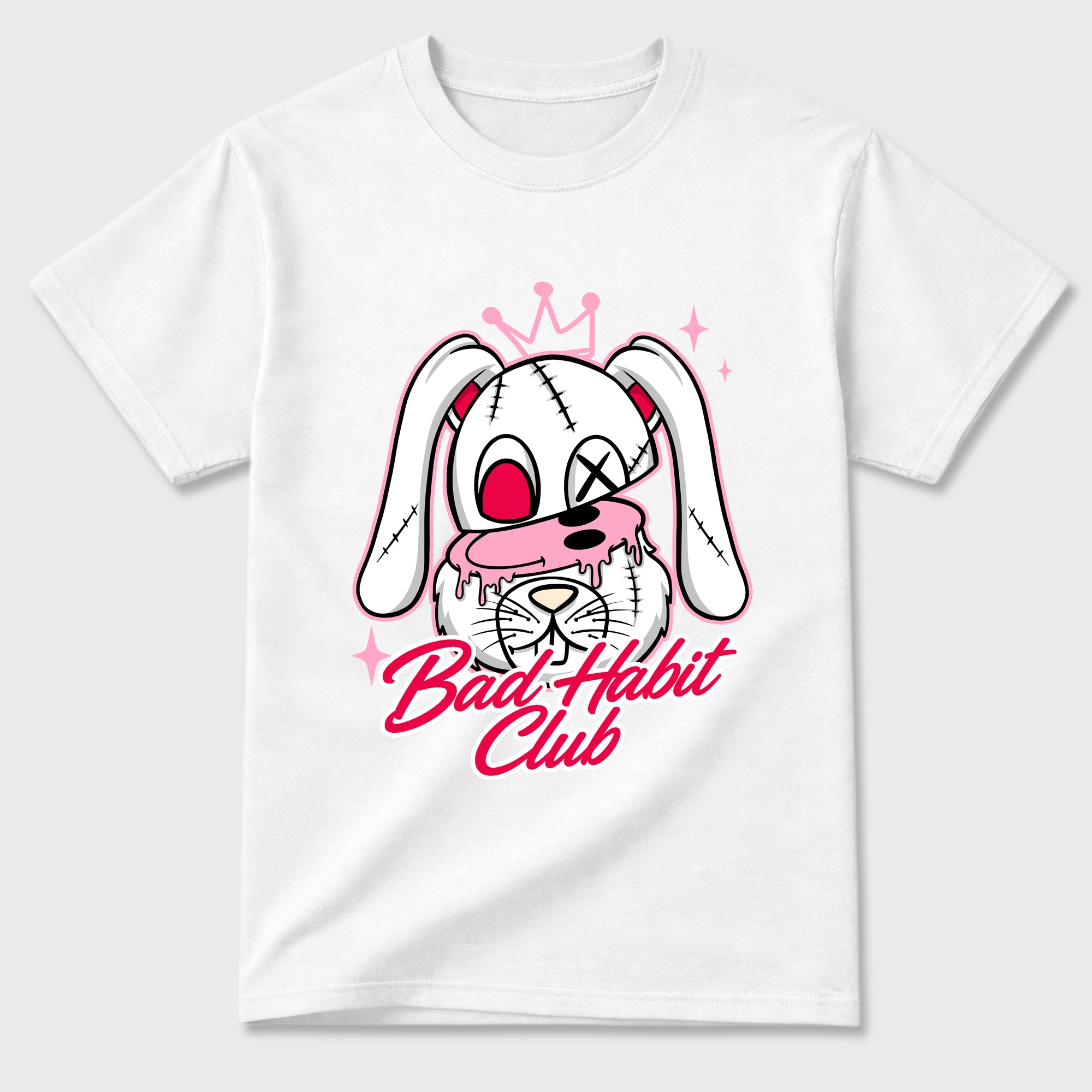 Perfect Sneakerhead Fashion Outfits – Sneaker Tees To Match Air Jordan 1 Low OG x Travis Scott Tropical Pink Shoes – Bad Habit Club Graphic Tee White 2