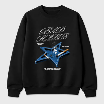 Bad Habits Graphic T-Shirt sneaker match tee designed for the Air Jordan 13 Flint, featuring coordinated color options for a perfect streetwear match. Black 2 shirt.