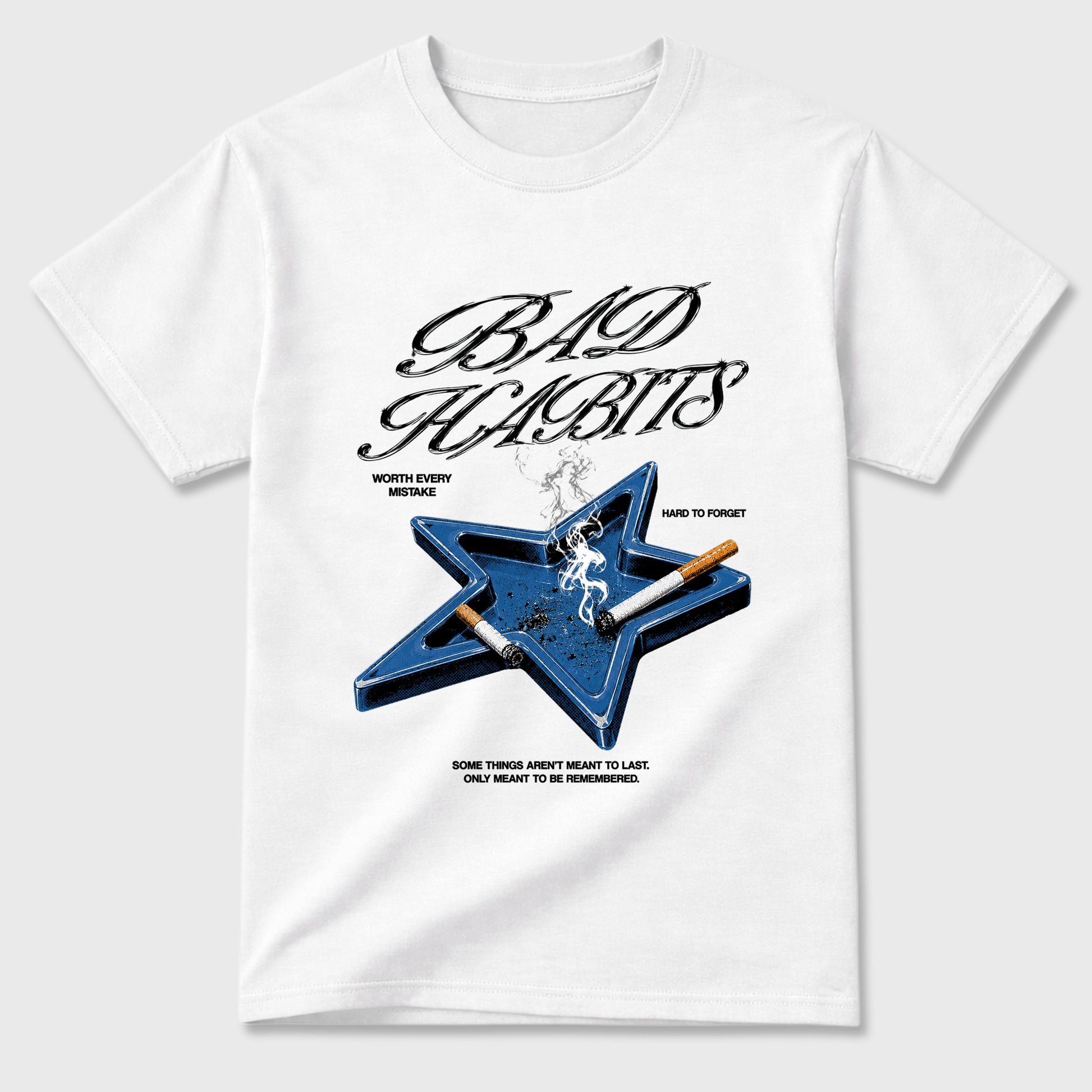 Bad Habits Graphic T-Shirt sneaker match tee designed for the Air Jordan 13 Flint, featuring coordinated color options for a perfect streetwear match. White 2 shirt.