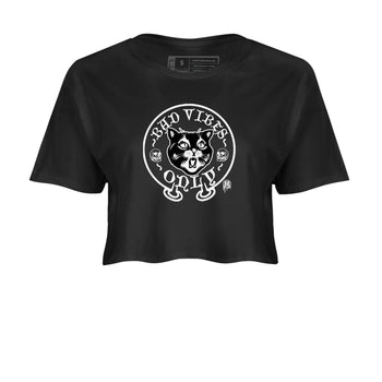 5s Black Cat shirts to match jordans Bad Vibes Only sneaker match tees Air Jordan 5 Black Cat SNRT Sneaker Release Tees unisex cotton Black 2 Crop Shirts