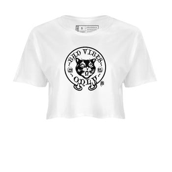 5s Black Cat shirts to match jordans Bad Vibes Only sneaker match tees Air Jordan 5 Black Cat SNRT Sneaker Release Tees unisex cotton White 2 Crop Shirts
