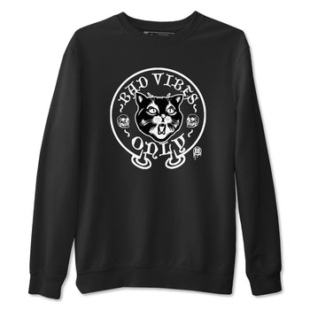 5s Black Cat shirts to match jordans Bad Vibes Only sneaker match tees Air Jordan 5 Black Cat SNRT Sneaker Release Tees unisex cotton Black 2 crew neck shirts
