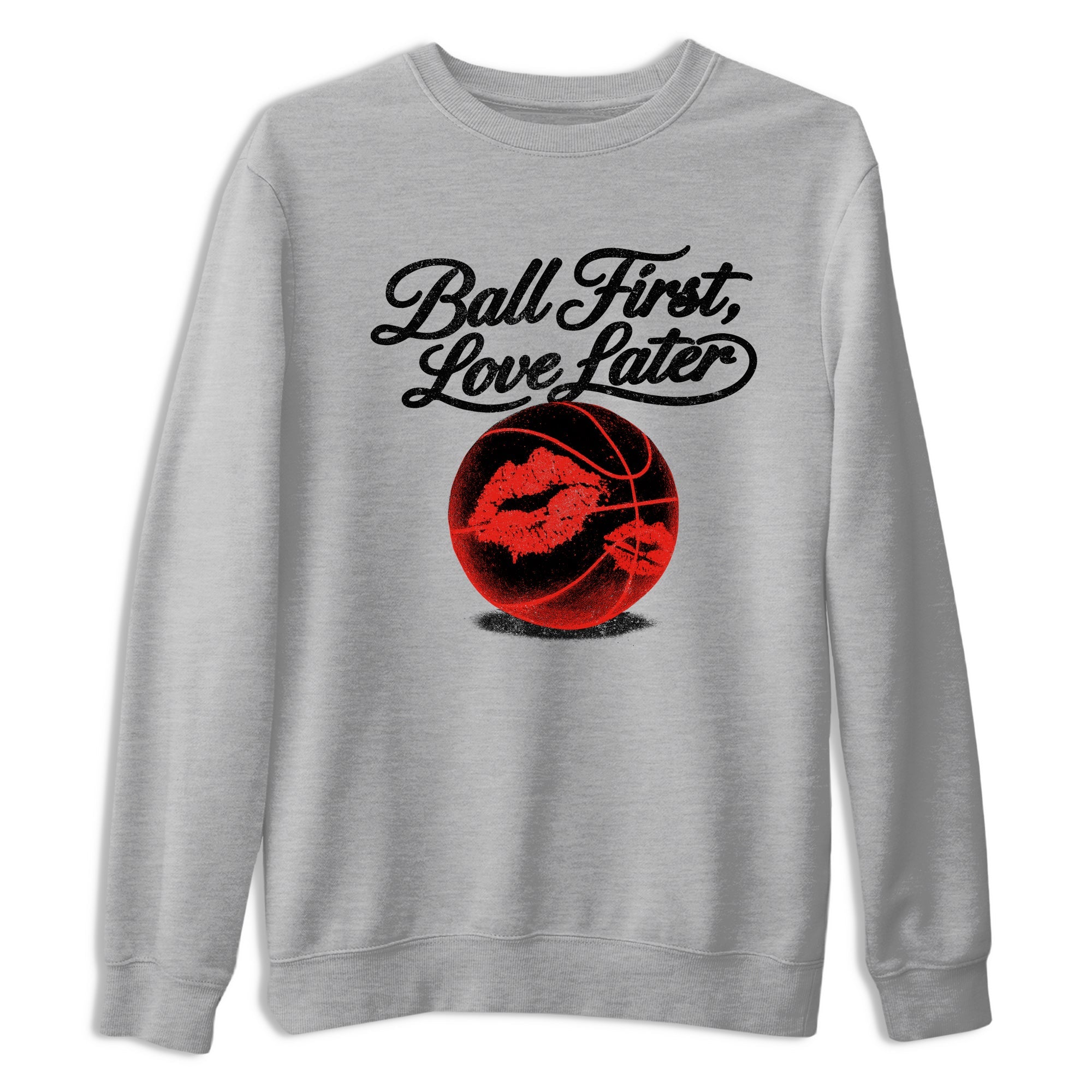 Sneaker match tees – Sneaker Tees To Match Air Jordan 6 Reverse Infrared Shoes – Ball First Kiss Later Tee Heather Grey 2