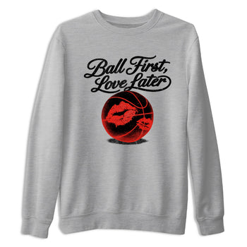 Sneaker match tees – Sneaker Tees To Match Air Jordan 6 Reverse Infrared Shoes – Ball First Kiss Later Tee Heather Grey 2