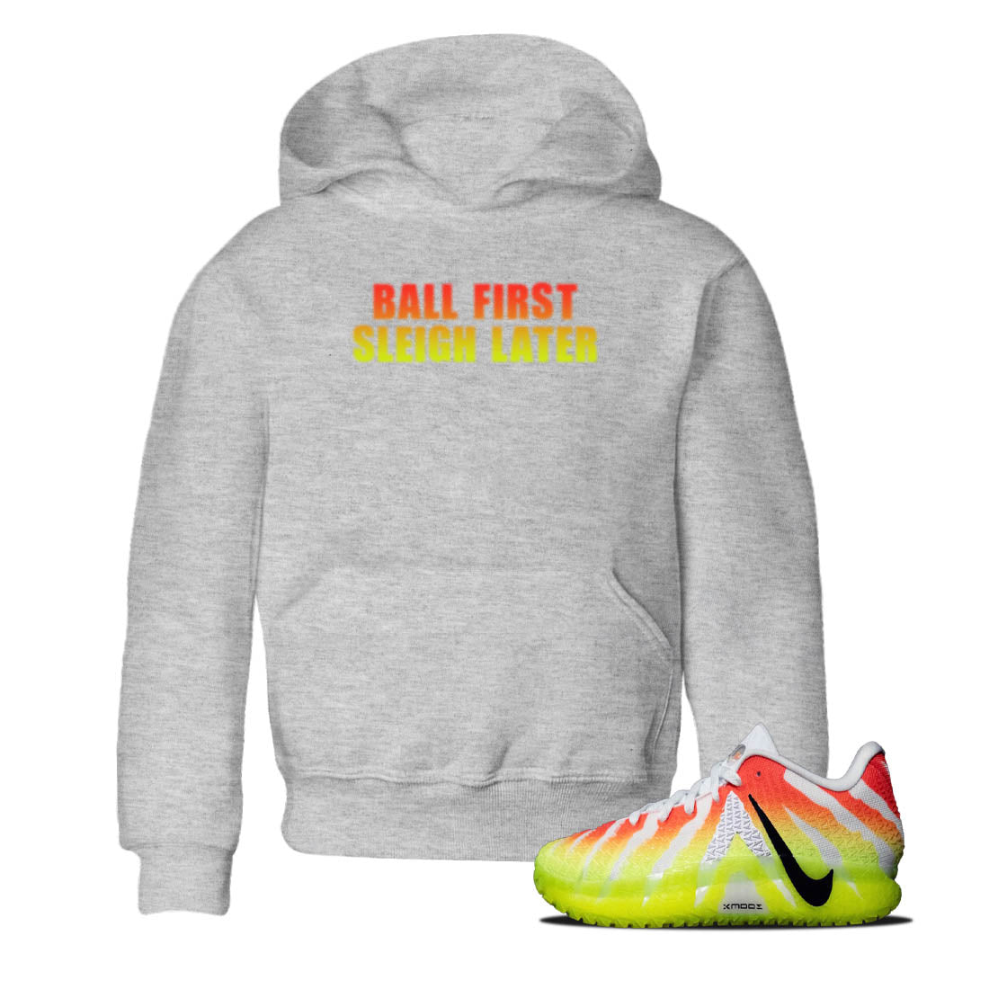 Sneaker Threads – Sneaker Tees To Match Nike JA 3 Under The Christmas Tree – Ball First Sleigh Later Youth Graphic Tee Heather Grey 1. Perfect for Jordan releases 2025 colorways. Perfect for Ja Morant sneaker releases and Christmas 2025 colorways.