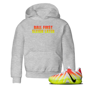Sneaker Threads – Sneaker Tees To Match Nike JA 3 Under The Christmas Tree – Ball First Sleigh Later Youth Graphic Tee Heather Grey 1. Perfect for Jordan releases 2025 colorways. Perfect for Ja Morant sneaker releases and Christmas 2025 colorways.