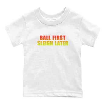Sneaker Threads – Sneaker Tees To Match Nike JA 3 Under The Christmas Tree – Ball First Sleigh Later Youth Graphic Tee White 2. Perfect for Jordan releases 2025 colorways. Perfect for Ja Morant sneaker releases and Christmas 2025 colorways.