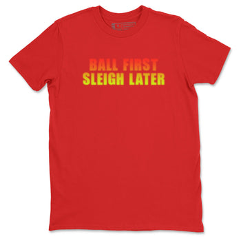 Sneaker Threads – Sneaker Tees To Match Nike JA 3 Under The Christmas Tree – Ball First Sleigh Later Graphic Tee Red 2. Perfect for Jordan releases 2025 colorways. Perfect for Ja Morant sneaker releases and Christmas 2025 colorways.