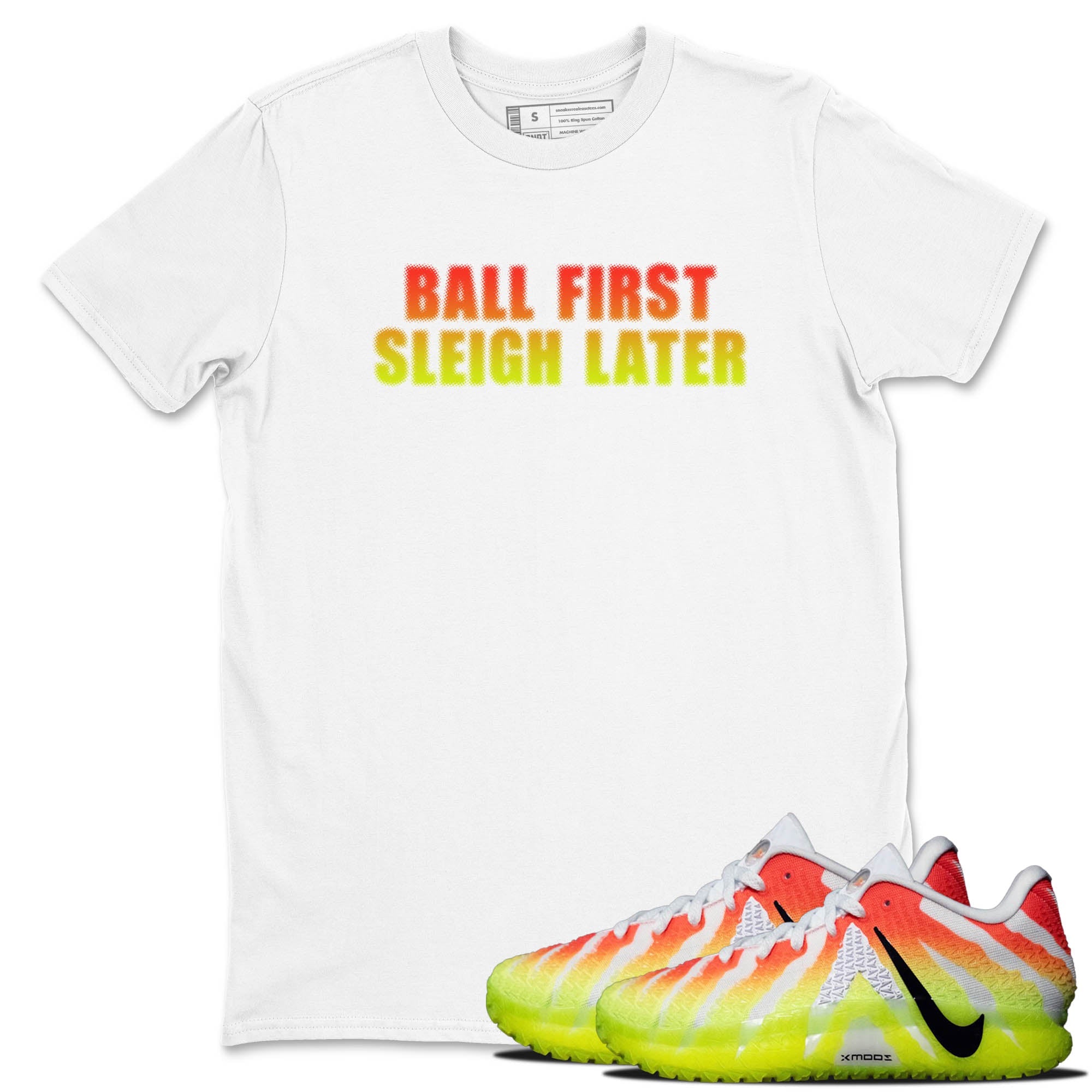Sneaker Threads – Sneaker Tees To Match Nike JA 3 Under The Christmas Tree – Ball First Sleigh Later Graphic Tee White 1. Perfect for Jordan releases 2025 colorways. Perfect for Ja Morant sneaker releases and Christmas 2025 colorways.