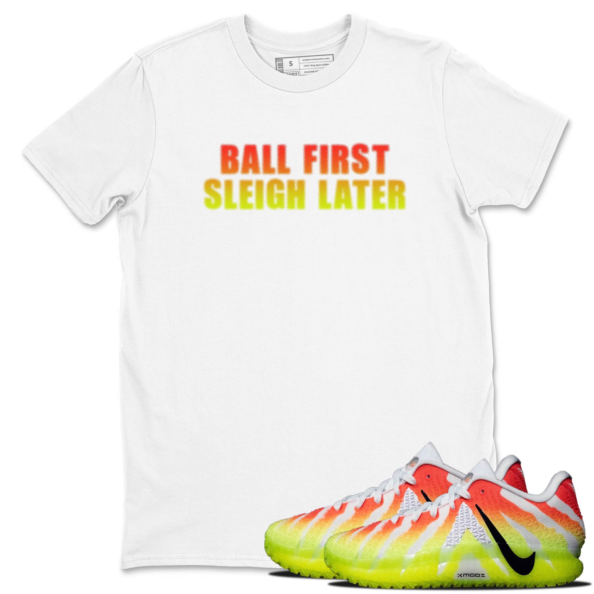 Sneaker Threads – Sneaker Tees To Match Nike JA 3 Under The Christmas Tree – Ball First Sleigh Later Graphic Tee White 1. Perfect for Jordan releases 2025 colorways. Perfect for Ja Morant sneaker releases and Christmas 2025 colorways.