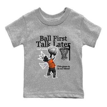 1s Shattered Backboard shirts to match jordans Ball First Talk Later sneaker match tees Air Jordan 1 Retro High OG Shattered Backboard match shoes to clothes SNRT Sneaker Tees Youth Baby Heather Grey 2 tee
