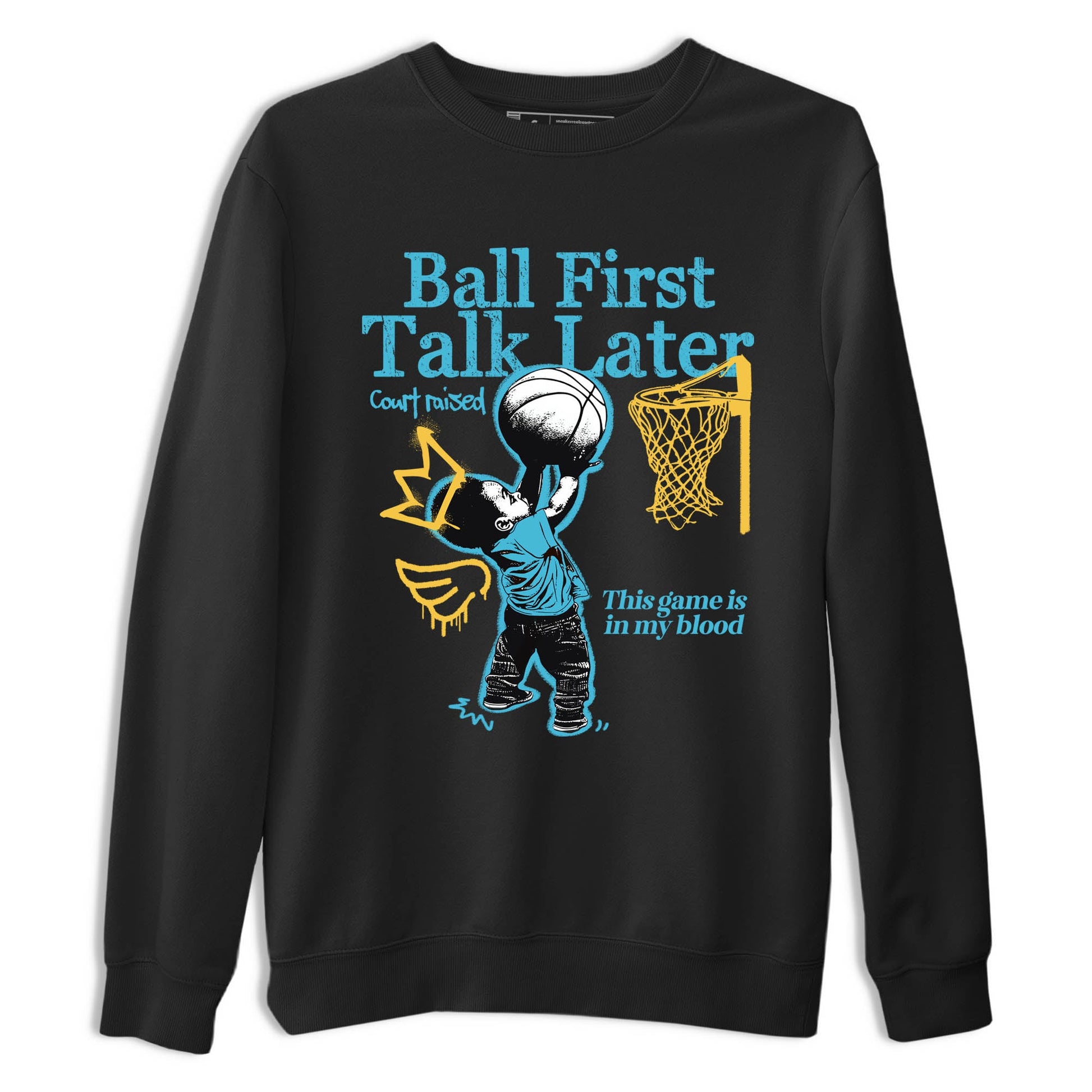 Sneaker Threads – Sneaker Tees To Match Air Jordan 11 Retro Gamma – Ball First Talk Later Graphic Tee Black 2. Perfect for Jordan releases 2025 colorways.