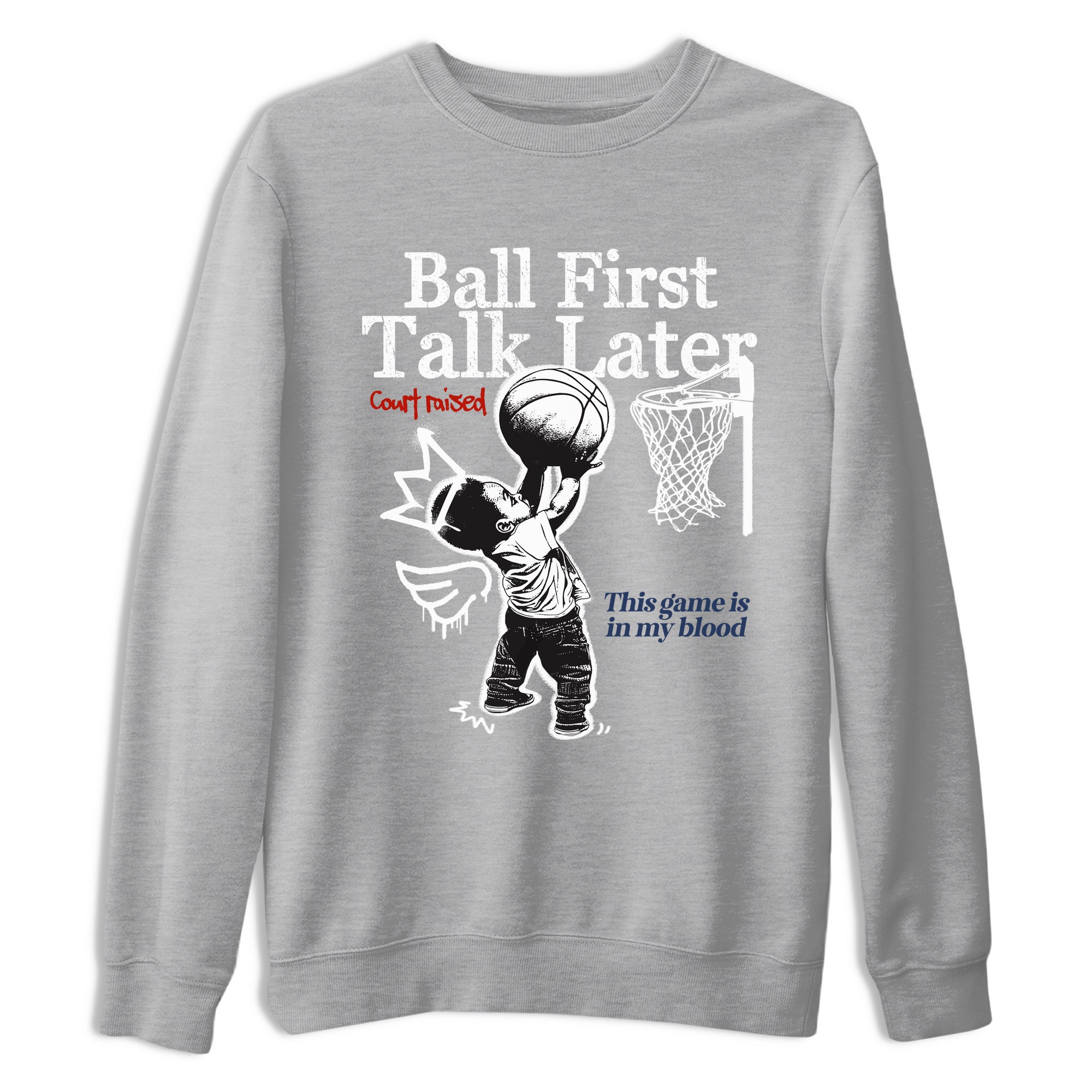 Sneaker match tees – Sneaker Tees To Match Air Jordan 11 Rare Air Shoes – Ball First Talk Later Tee Heather Grey 2