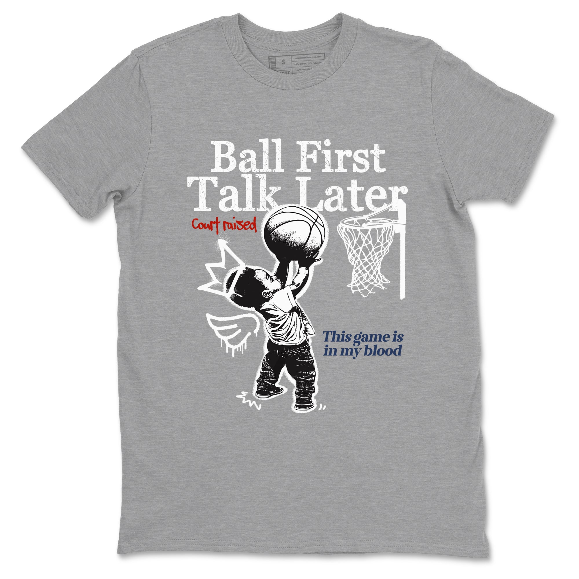 Sneaker match tees – Sneaker Tees To Match Air Jordan 11 Rare Air Shoes – Ball First Talk Later Tee Heather Grey 2