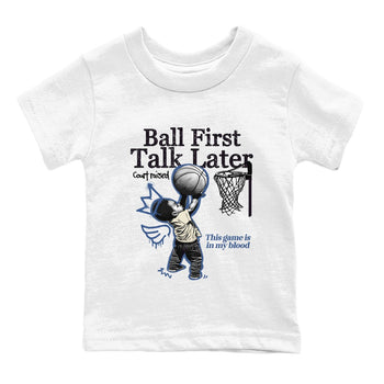 3s For The Love to match jordans Ball First Talk Later sneaker match tees A Ma Maniere For The Love match shoes to clothes SNRT Sneaker Tees Youth Baby White 2 tee
