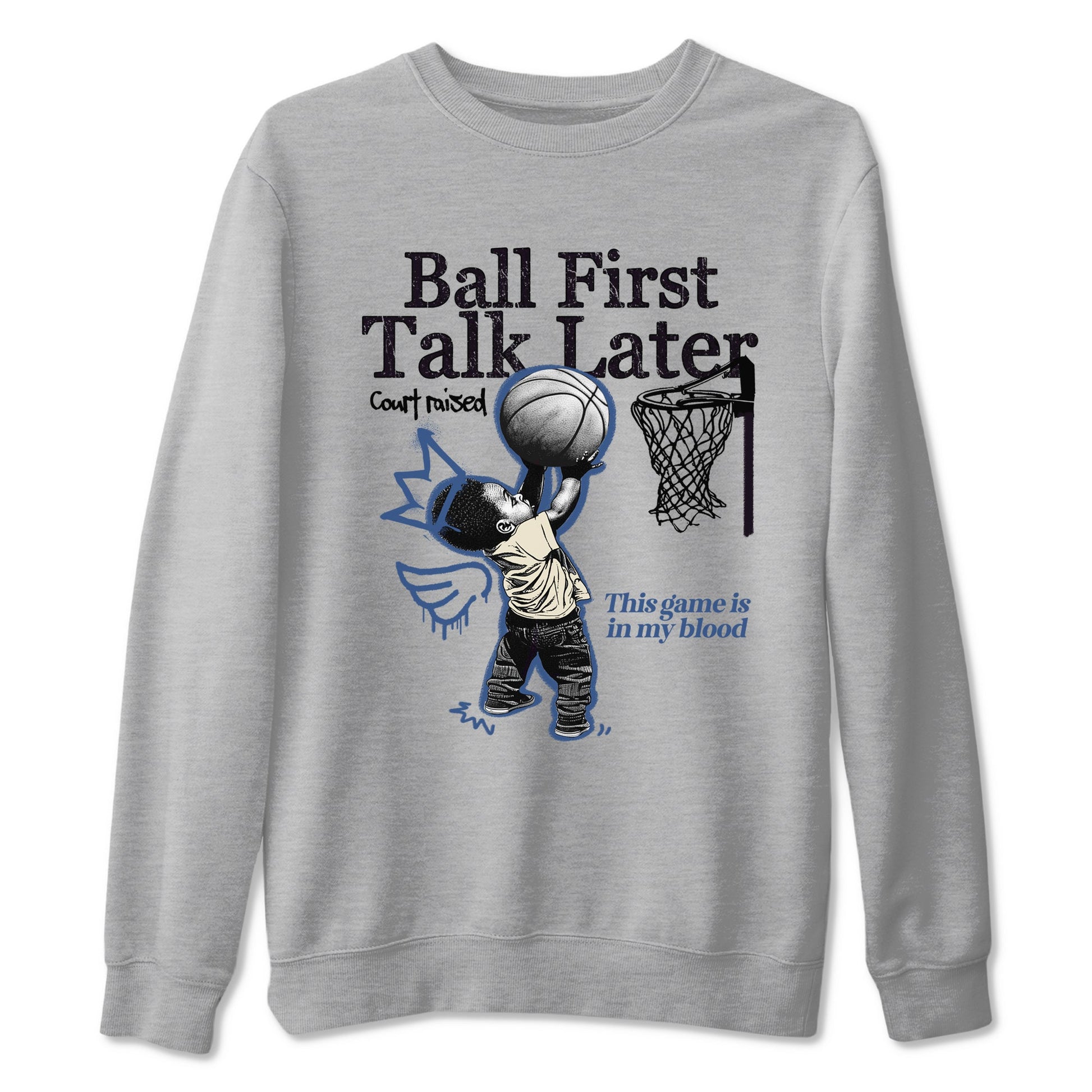 3s For The Love to match jordans Ball First Talk Later sneaker match tees A Ma Maniere For The Love match shoes to clothes SNRT Sneaker Tees unisex cotton Heather Grey 2 shirts
