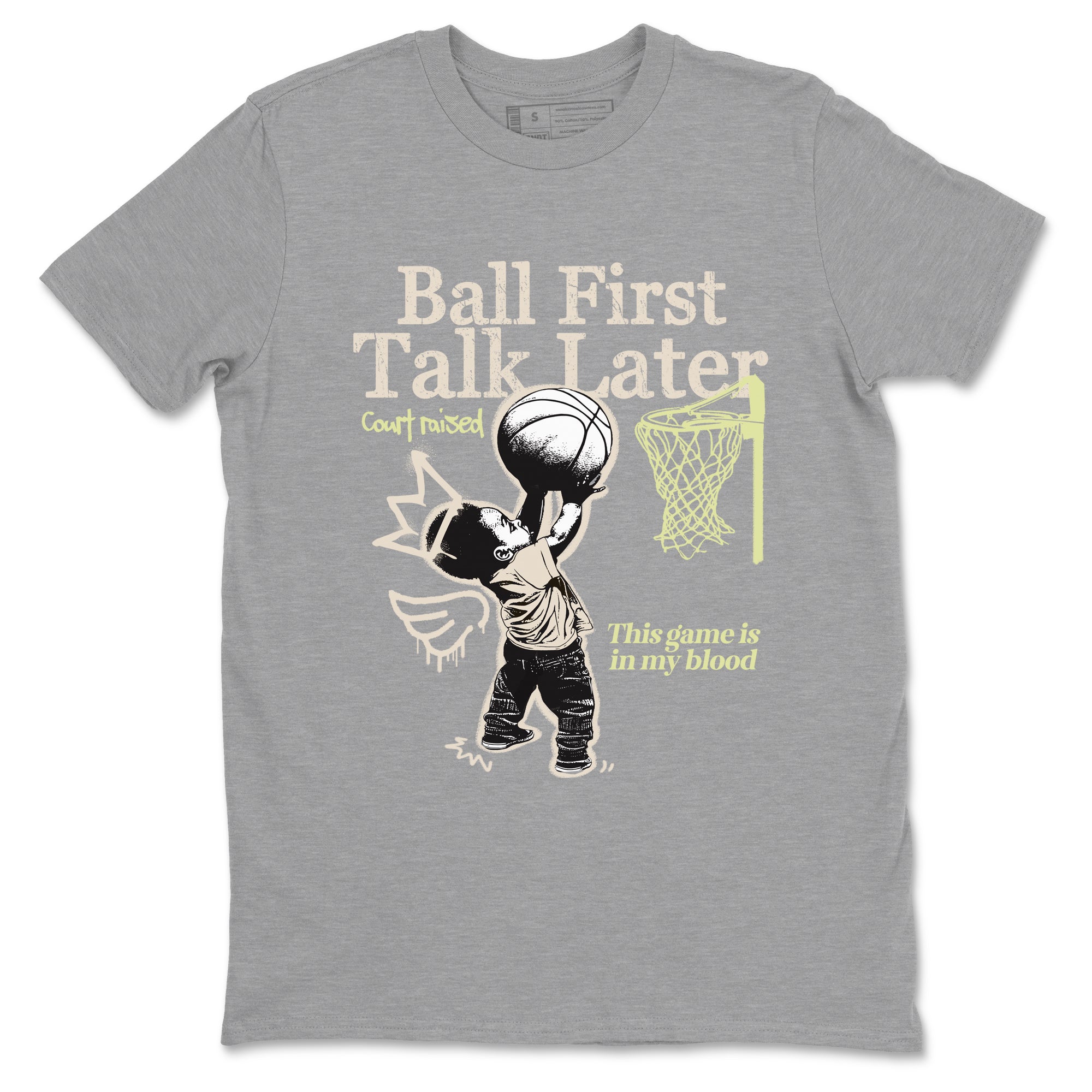 Ball First Talk Later SNRT Sneaker Tees - Air Jordan 5 Luminous Green - SNRT Sneaker T-shirts