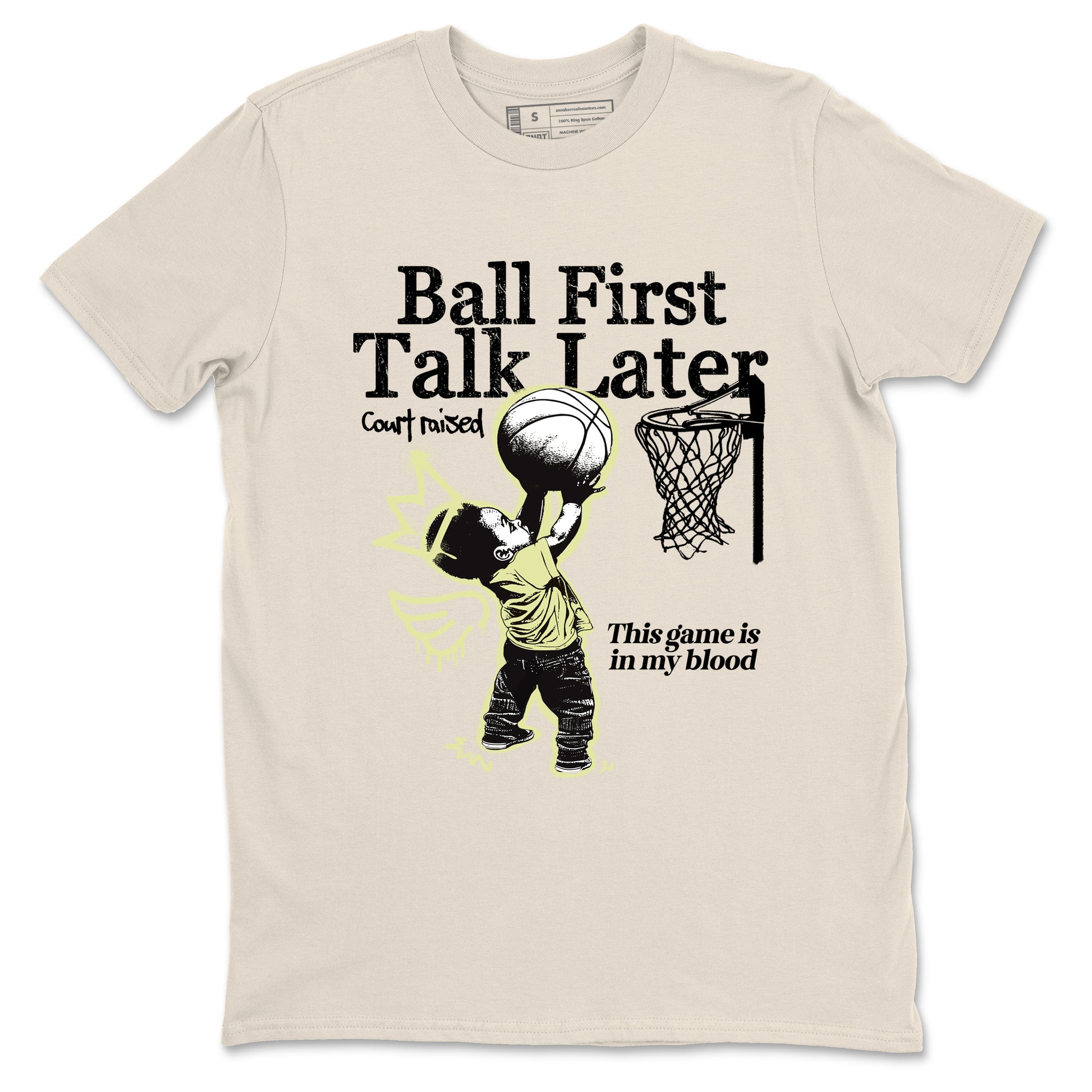 Ball First Talk Later SNRT Sneaker Tees - Air Jordan 5 Luminous Green - SNRT Sneaker T-shirts
