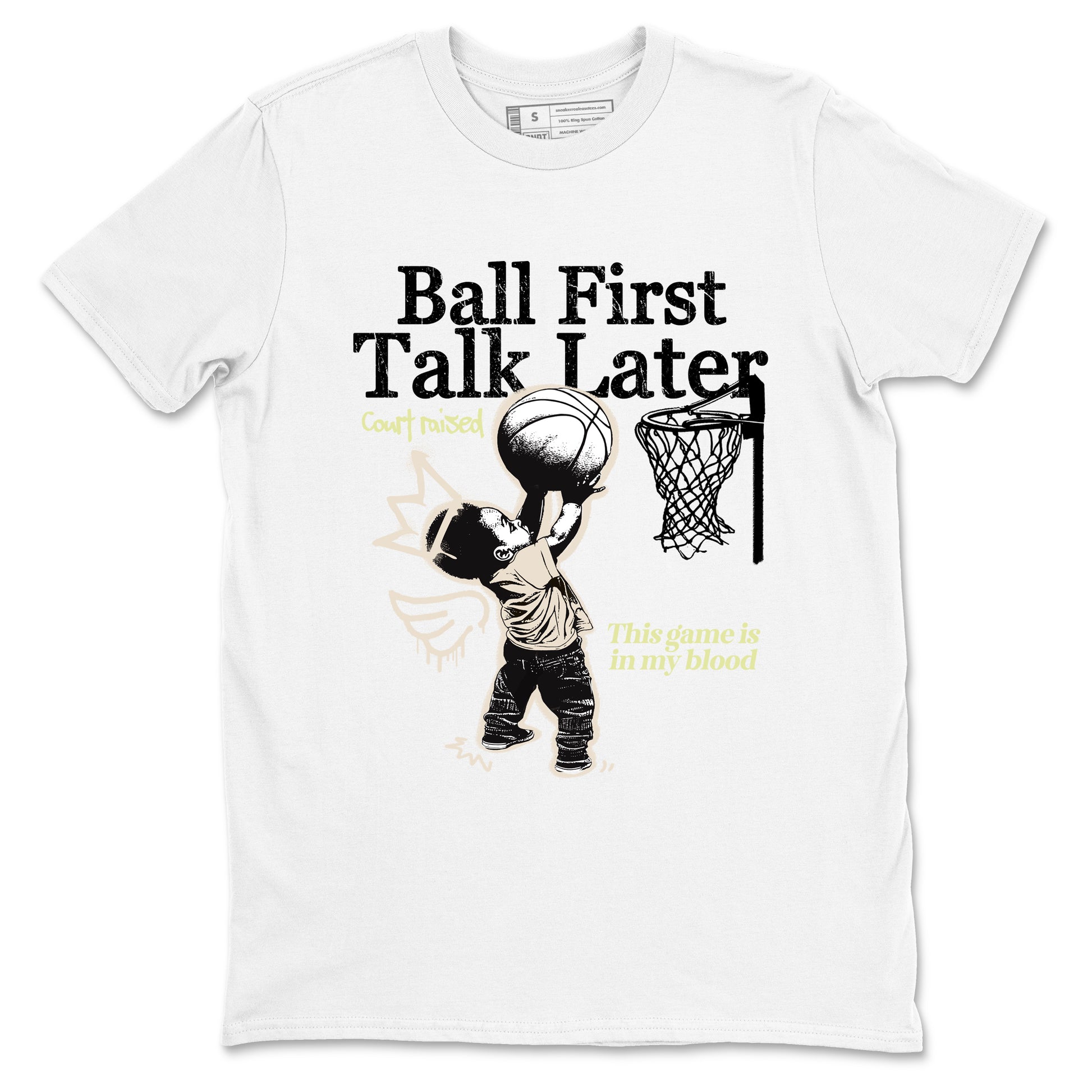 Ball First Talk Later SNRT Sneaker Tees - Air Jordan 5 Luminous Green - SNRT Sneaker T-shirts