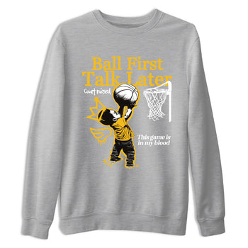 Sneaker match tees – Sneaker Tees To Match Air Jordan 5 Tokyo Shoes – Ball First Talk Later Tee Heather Grey 2
