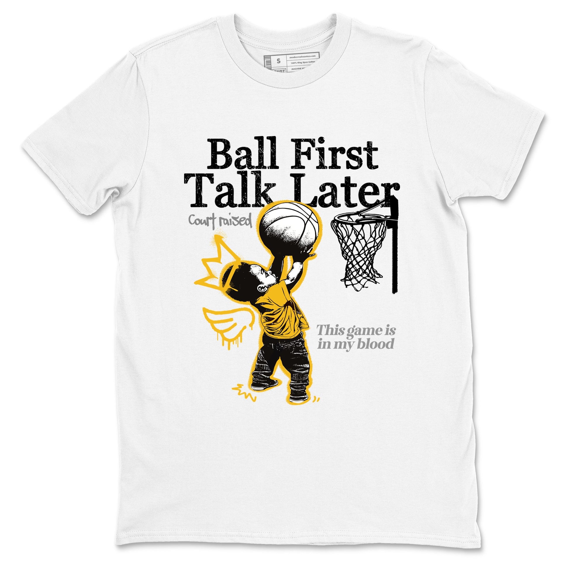 Sneaker match tees – Sneaker Tees To Match Air Jordan 5 Tokyo Shoes – Ball First Talk Later Tee White 2