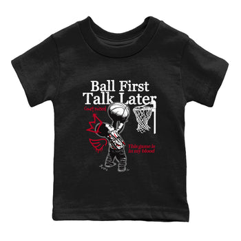 Sneaker Threads – Sneaker Tees To Match Air Jordan 8 Bunny – Ball First Talk Later Youth Graphic Tee Black 2. Perfect for Jordan releases 2025 colorways.