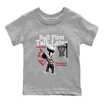 Sneaker Threads – Sneaker Tees To Match Air Jordan 8 Bunny – Ball First Talk Later Youth Graphic Tee Heather Grey 2. Perfect for Jordan releases 2025 colorways.