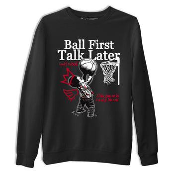 Sneaker Threads – Sneaker Tees To Match Air Jordan 8 Bunny – Ball First Talk Later Graphic Tee Black 2. Perfect for Jordan releases 2025 colorways.
