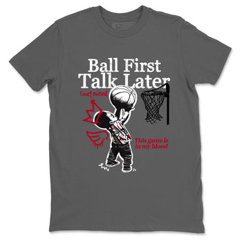 Sneaker Threads – Sneaker Tees To Match Air Jordan 8 Bunny – Ball First Talk Later Graphic Tee Cool Grey 2. Perfect for Jordan releases 2025 colorways.