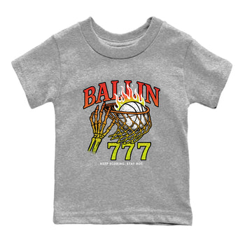 Sneaker Threads – Sneaker Tees To Match Nike JA 3 Under The Christmas Tree – Ballin 777 Youth Graphic Tee Heather Grey 2. Perfect for Jordan releases 2025 colorways. Perfect for Ja Morant sneaker releases and Christmas 2025 colorways.