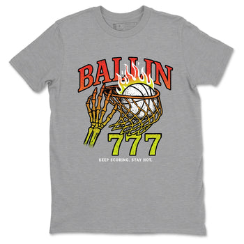 Sneaker Threads – Sneaker Tees To Match Nike JA 3 Under The Christmas Tree – Ballin 777 Graphic Tee Heather Grey 2. Perfect for Jordan releases 2025 colorways. Perfect for Ja Morant sneaker releases and Christmas 2025 colorways.