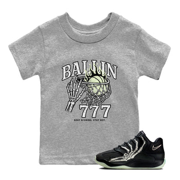 Sneaker Threads – Sneaker Tees To Match Nike KD 18 Halloween – Ballin 777 Youth Graphic Tee Heather Grey 1. Perfect for Jordan releases 2025 colorways. Perfect for Kevin Durant sneaker releases and Halloween 2025 colorways.