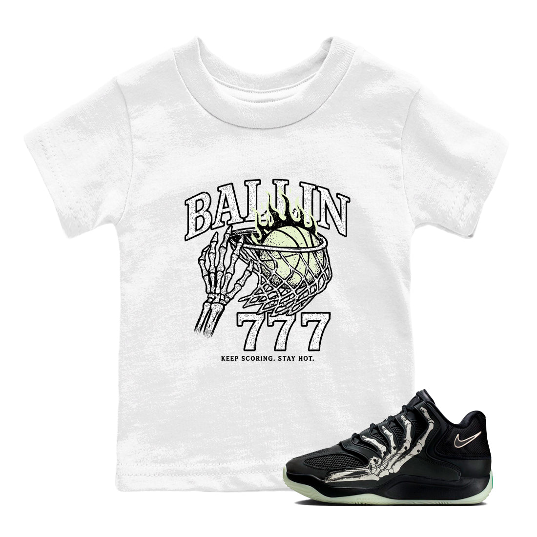 Sneaker Threads – Sneaker Tees To Match Nike KD 18 Halloween – Ballin 777 Youth Graphic Tee White 1. Perfect for Jordan releases 2025 colorways. Perfect for Kevin Durant sneaker releases and Halloween 2025 colorways.