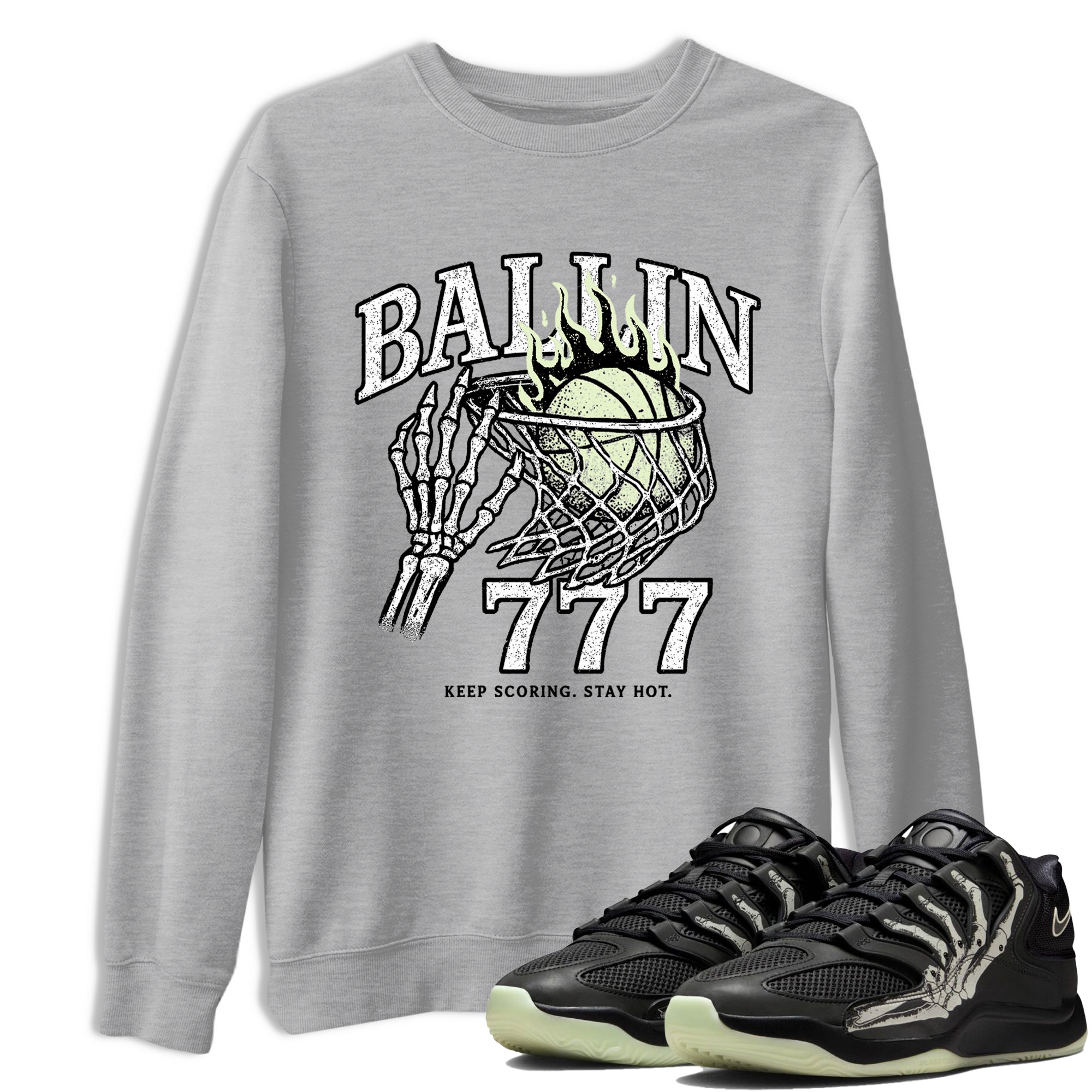 Sneaker Threads – Sneaker Tees To Match Nike KD 18 Halloween – Ballin 777 Graphic Tee Heather Grey 1. Perfect for Jordan releases 2025 colorways. Perfect for Kevin Durant sneaker releases and Halloween 2025 colorways.