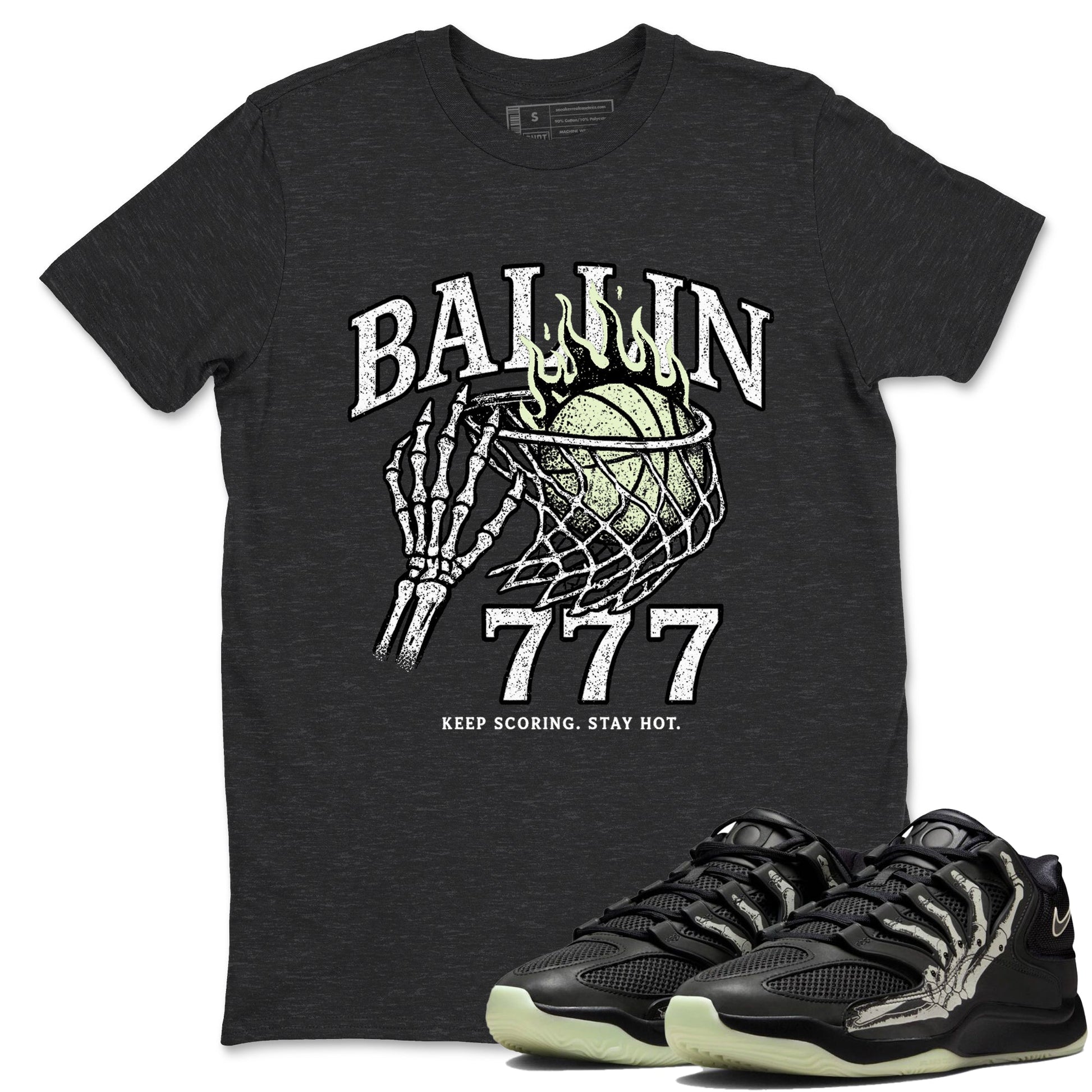 Sneaker Threads – Sneaker Tees To Match Nike KD 18 Halloween – Ballin 777 Graphic Tee Charcoal Heather 1. Perfect for Jordan releases 2025 colorways. Perfect for Kevin Durant sneaker releases and Halloween 2025 colorways.