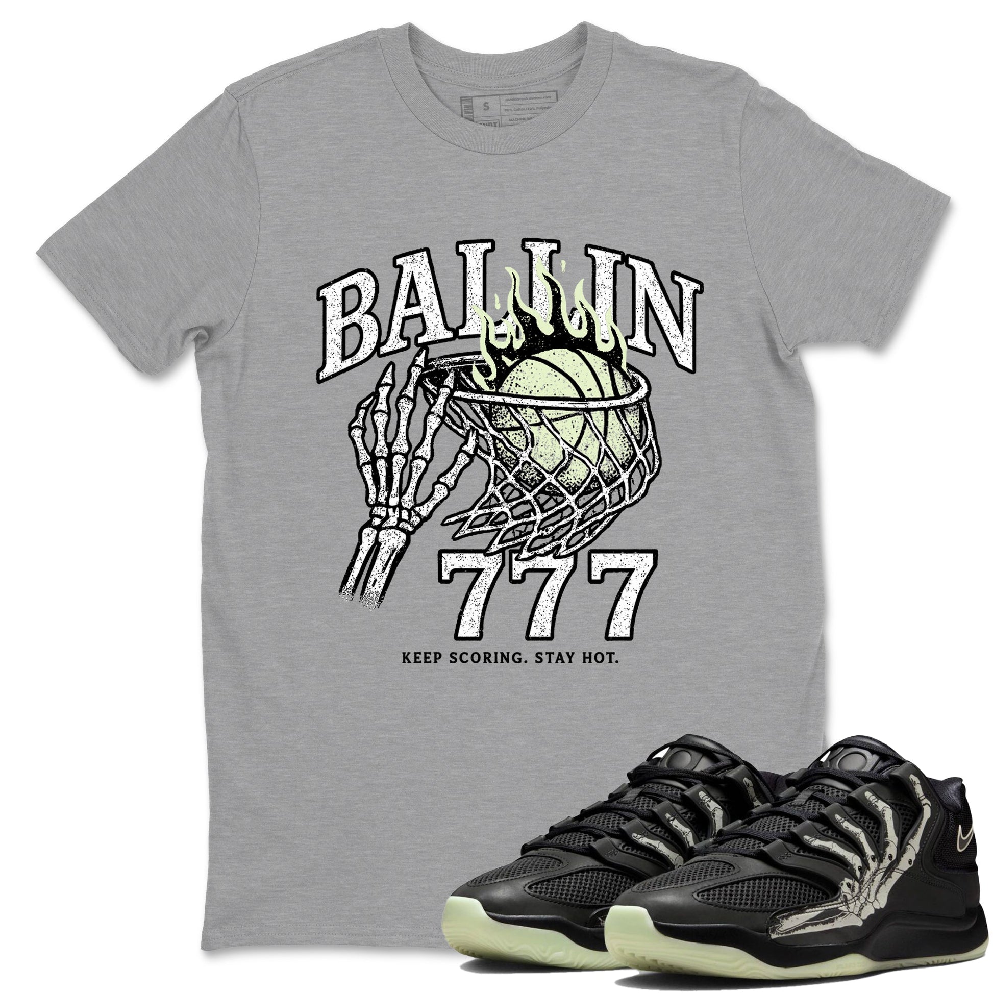Sneaker Threads – Sneaker Tees To Match Nike KD 18 Halloween – Ballin 777 Graphic Tee Heather Grey 1. Perfect for Jordan releases 2025 colorways. Perfect for Kevin Durant sneaker releases and Halloween 2025 colorways.