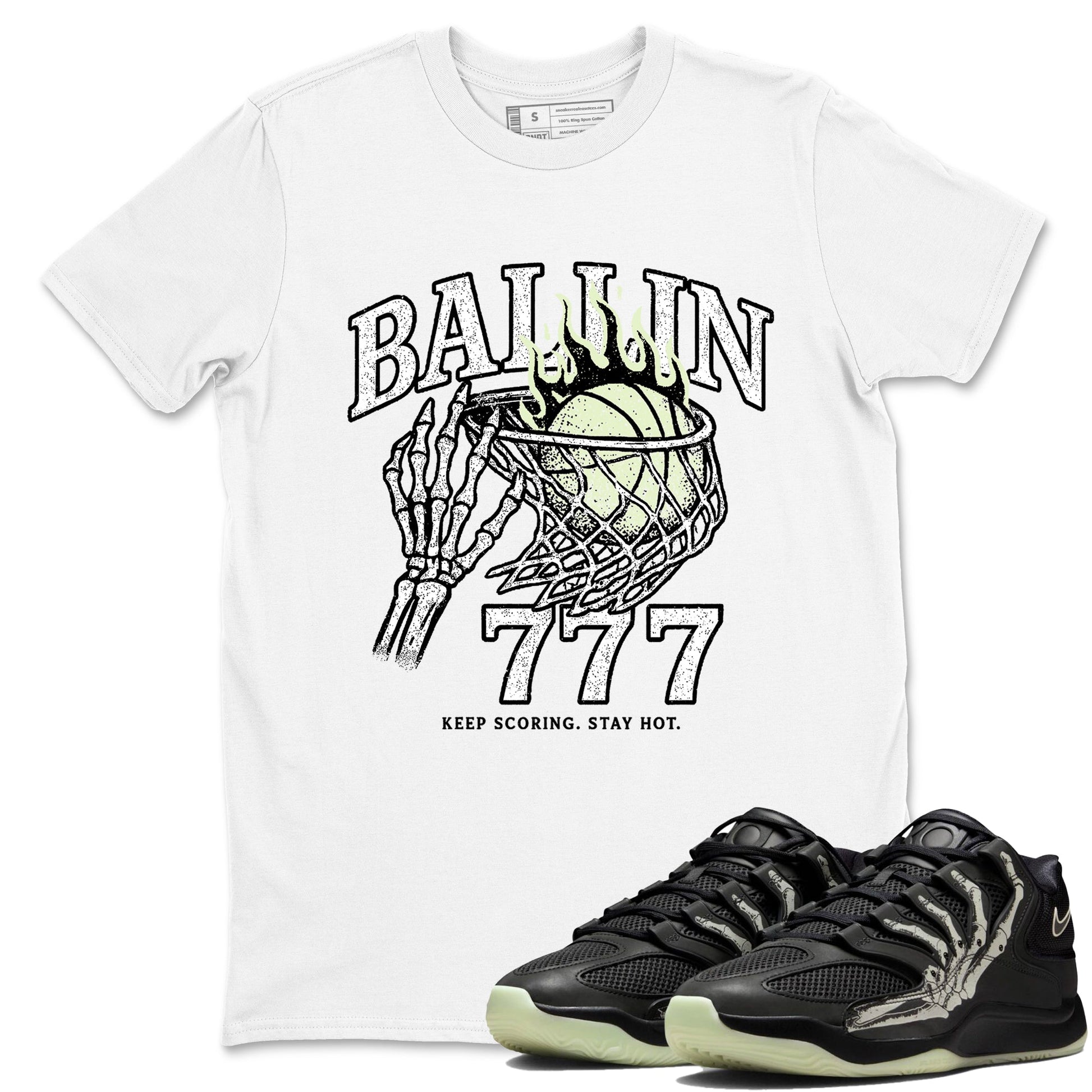 Sneaker Threads – Sneaker Tees To Match Nike KD 18 Halloween – Ballin 777 Graphic Tee White 1. Perfect for Jordan releases 2025 colorways. Perfect for Kevin Durant sneaker releases and Halloween 2025 colorways.