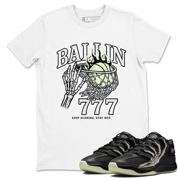 Sneaker Threads – Sneaker Tees To Match Nike KD 18 Halloween – Ballin 777 Graphic Tee White 1. Perfect for Jordan releases 2025 colorways. Perfect for Kevin Durant sneaker releases and Halloween 2025 colorways.