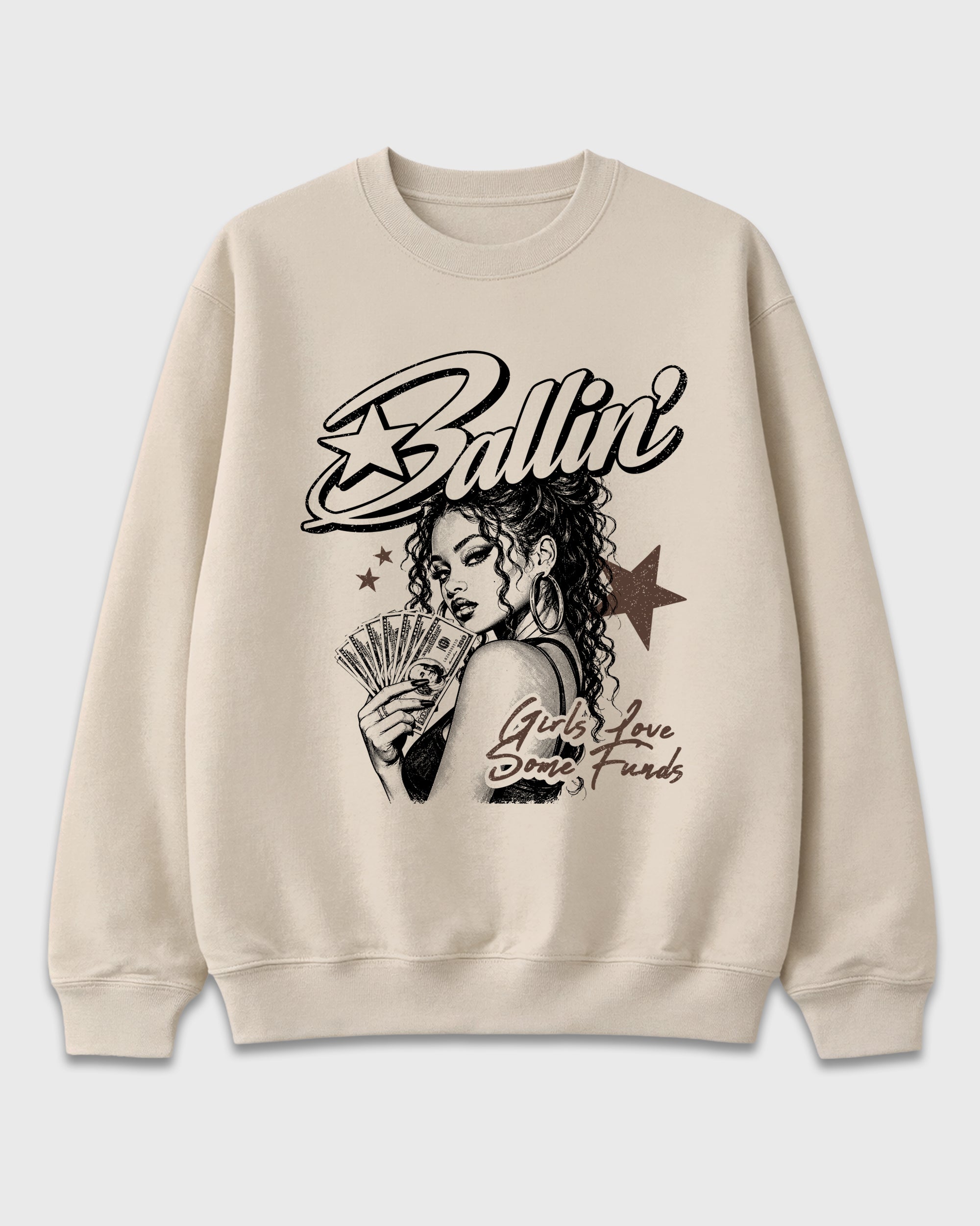 Ballin Graphic T-Shirt featuring original streetwear artwork designed to match the Air Jordan 12 Fireside. Natural 2 Graphic Tee.